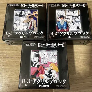 DMM 복권 데스노트 아크릴 블록 야가미 라이토 L 미사 3개 세트