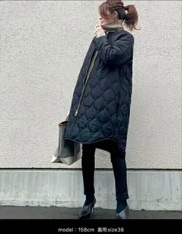 엠마 테일러 3way 퀼팅 후드 코트 36 블랙