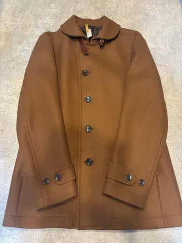 브라운 체스터 코트 울 혼방