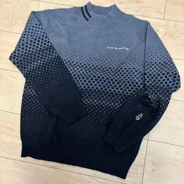 미사용 택 포함 JUN & ROPE 모크넥 도트 스웨터 여성용 S