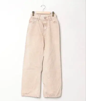 베이지 와이드 레그 데님