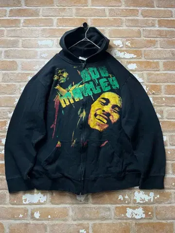 90s 밥 말리 BOB MARLEY 후드티 지퍼 후드티 블랙 라스타