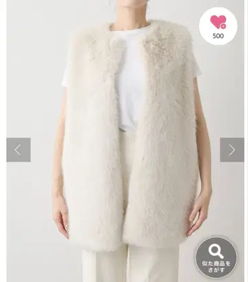 Whim Gazette 인조 모피 크루넥 베스트