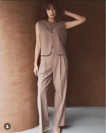 FORME 블랙 베스트 팬츠 셋업