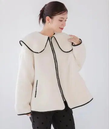 Fit more 빅 컬러 텐트 라인 파이핑 보아 아우터