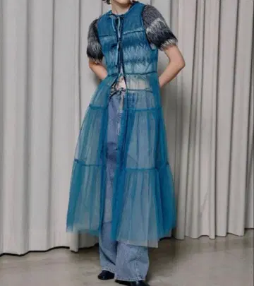 MAISON SPECIAL 2way 튤 드레스 블루 레어