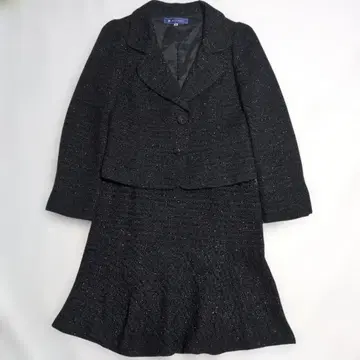 엠즈 그레이시 트위드 셋업 트위드 자켓 트위드 스커트 블랙