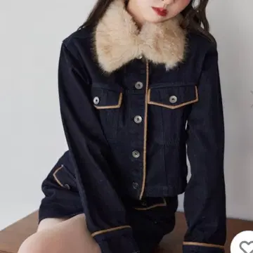 NICE CLAUP 데님 자켓 FREE 네이비 여성용