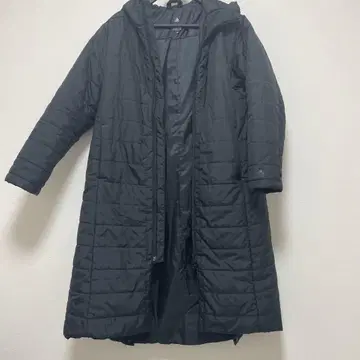 (새상품급) 아디다스 블랙 후드 부착 롱 벤치 코트 여성용