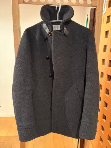 다크 그레이 피 코트 울 코트