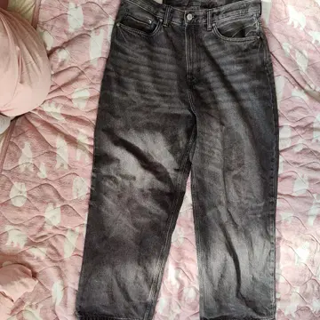H&M 배기 데님 그레이