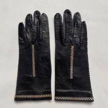 새상품급 여성용 가죽 그로브 블랙 검은색 가죽 장갑 안감 없음 사이즈 7