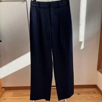 네이비 와이드 팬츠 슬랙스