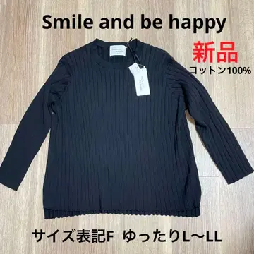 새상품 스마일 앤 비 해피 크루넥 니트 스마하피 L~LL 면 100%