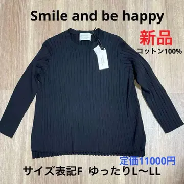 새상품 스마일 앤 비 해피 크루넥 니트 스마하피 L~LL 면 100%