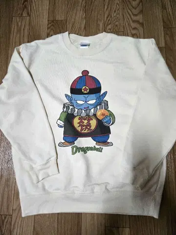 드래곤볼 피라후 맨투맨 L 아이보리