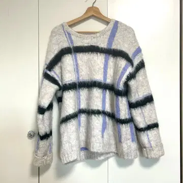 pamm 투명한 공기 체크 니트