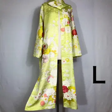 427 기모노 리메이크 순수 실크 호몬기 롱 자켓 L 사이즈 스카프 포함