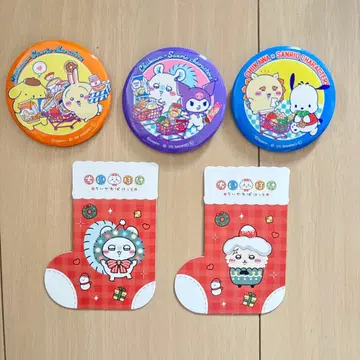 치이카와 산리오 캐릭터 캔뱃지 & 치이포케 크리스마스 카드