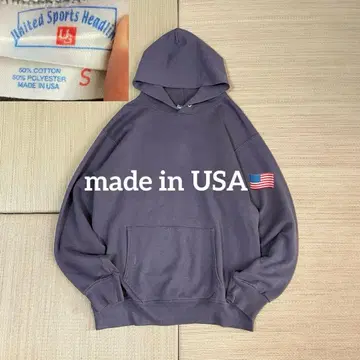 90s USA제 유나이티드 스포츠 풀오버 후드티 차콜 S