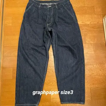 그래프페이퍼 셀비지 데님 투턱 팬츠