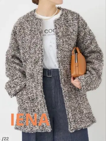택 포함 새상품 IENA 루프얀 노카라 자켓 코트
