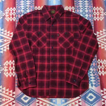 COOTIE 빨검 옴브레 체크 플란넬 셔츠