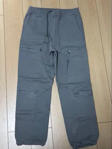 BEAMS 그레이 카고 팬츠 100% 코튼