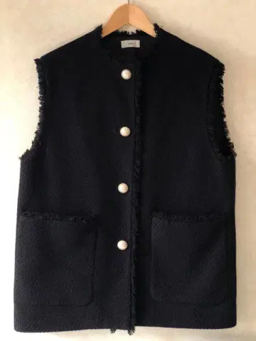 IENA 트위드 베스트 블랙