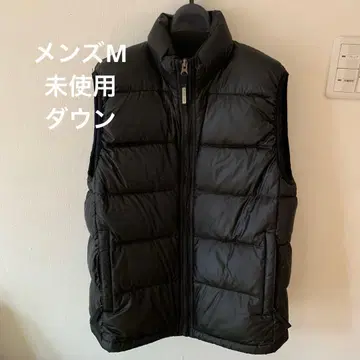 미사용 남성용 M 블랙 퀼팅 다운 베스트