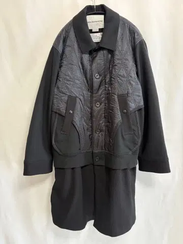 White Mountaineering 블랙 롱 코트 사이즈 1