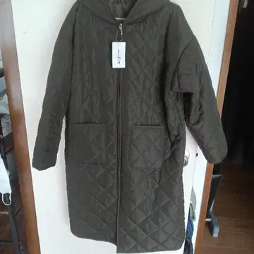 퀼팅 롱 코트 올리브