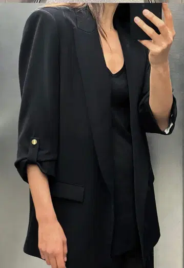ZARA 블랙 테일러드 자켓 EU 38