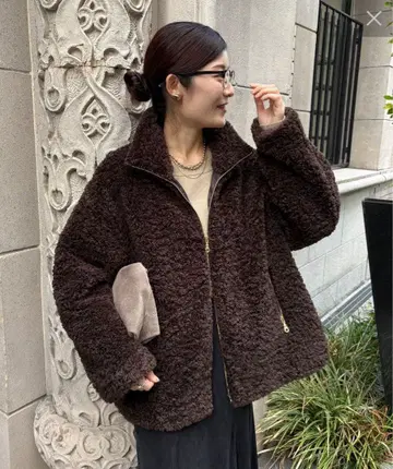 DouDou 보아 블루종 브라운