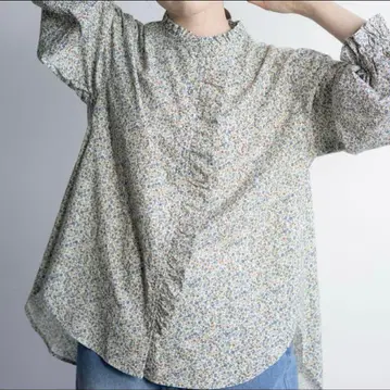 사만사 모스모스 x 유베시 플라워 프린트 긴팔 셔츠