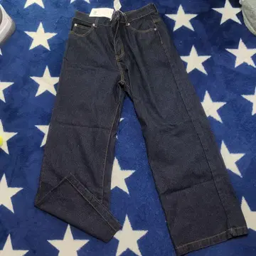 XL 다크 블루 스트레이트 데님 팬츠