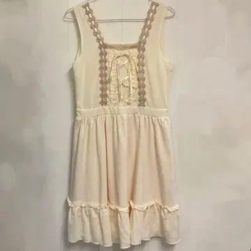 원피스 슬리브리스 모리걸 페어리 그런지 레이스 리본