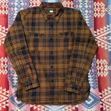 PHIGVEL 체크 무늬 밴드 포함 플란넬 셔츠 15 1/2