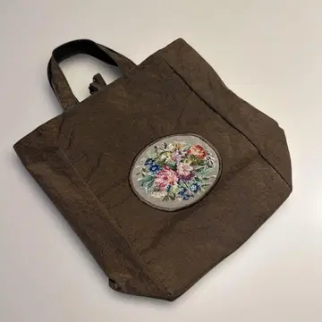 쿠가 미치코 프티포원 자수 브라운 토트백