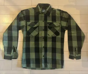 CODET 체크 무늬 긴팔 플란넬 셔츠 그린/블랙