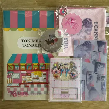 도키메키 나이트 리본 70주년 스티커 파우치 아크릴 스탠드 3coins