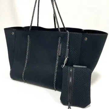 스테이트 오브 이스케이프 토트백 파우치 포함 블랙 대용량 A4 가능