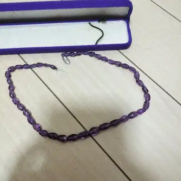 쇼와 레트로 자수정 목걸이 40cm