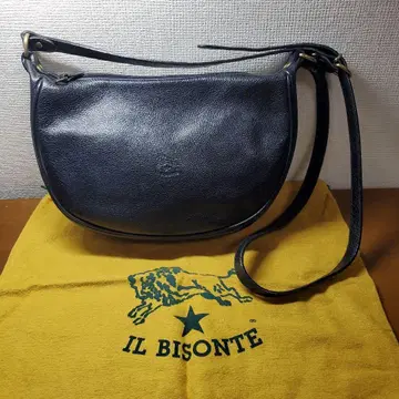 IL BISONTE 가죽 숄더백 블랙