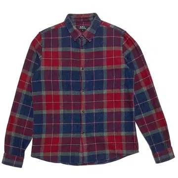 새상품급 루마니아산 A.P.C. 체크 울 긴팔 버튼 다운 셔츠