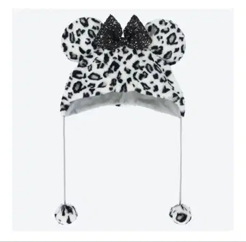 디즈니 팬캡 레오파드 무늬 화이트 그레이