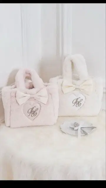 Honey Cinnamon 하트 로고 리본 포함 에코 퍼 백