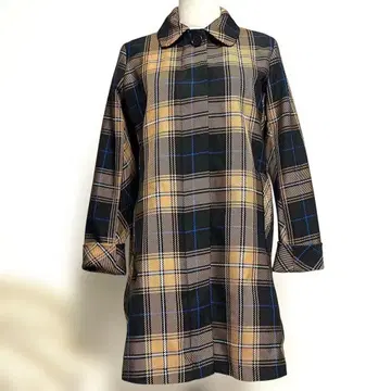 COTELAC 체크 무늬 스텐카라 코트 발마칸 코트 S 사이즈