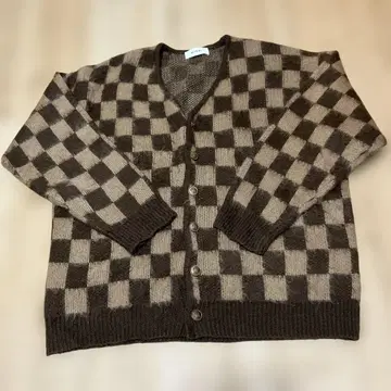 ACLENT 체크 무늬 니트 가디건