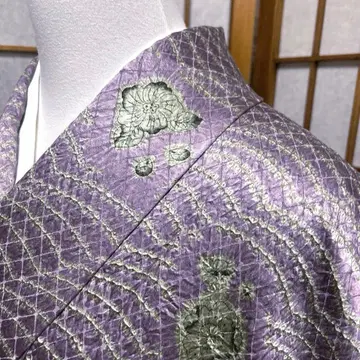 순수 실크 [ 융자 무늬에 시보리 기모노 ] [ 츠지 가 하나 ]